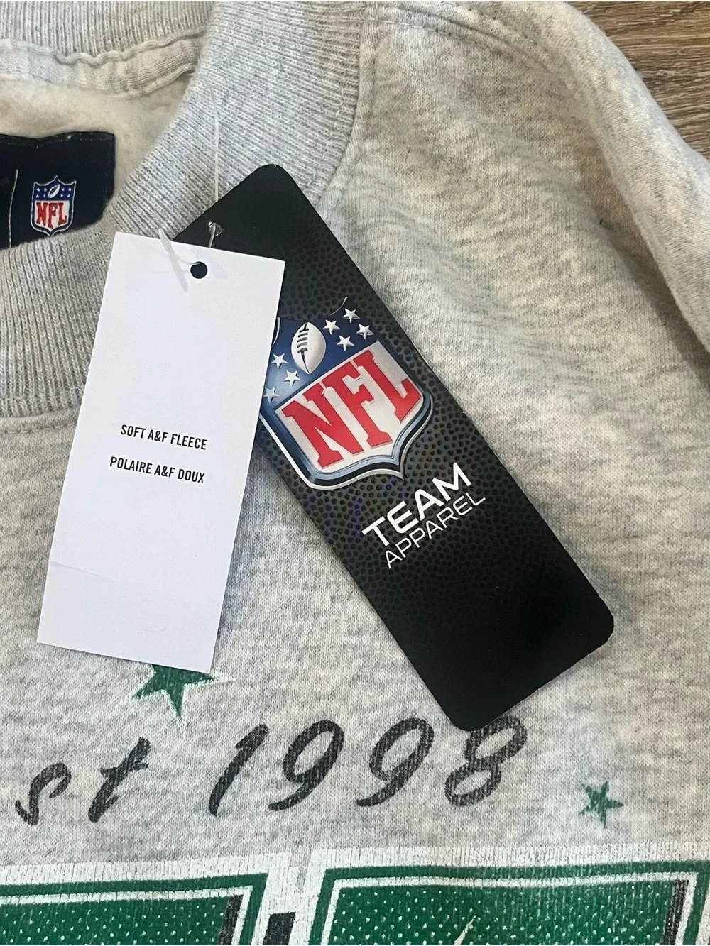 Abercrombie & Fitch NFL New York Jets Gray Graphic Crewneck Sweatshirt
